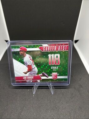 Panini Elite Green Dot Insert Lou Brock Career Best Baseball Card